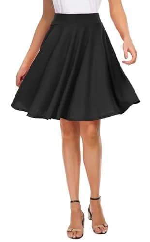 EXCHIC Women's Casual Flared High Waist Skater Skirt XL | A-Line Pleated Midi thumbnail 1