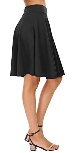EXCHIC Women's Casual Flared High Waist Skater Skirt XL | A-Line Pleated Midi thumbnail 5