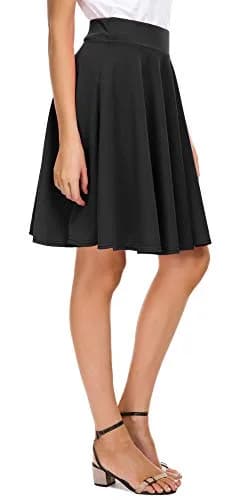 EXCHIC Women's Casual Flared High Waist Skater Skirt XL | A-Line Pleated Midi thumbnail 6