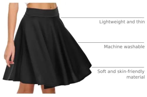 EXCHIC Women's Casual Flared High Waist Skater Skirt XL | A-Line Pleated Midi thumbnail 4