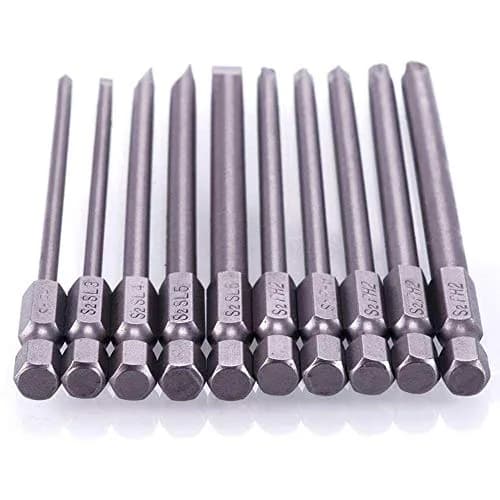 Rocaris 100mm (3.93") Long Magnetic Screwdriver Bits Set | S2 Steel, 1/4" Hex Shank, 10-Piece thumbnail 8