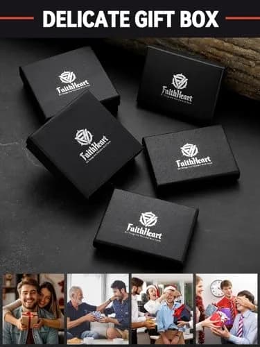 FaithHeart Cross Necklace for Men, Stainless Steel Pendant with Box Chain | Faith & Strength (70-120 chars) thumbnail 7