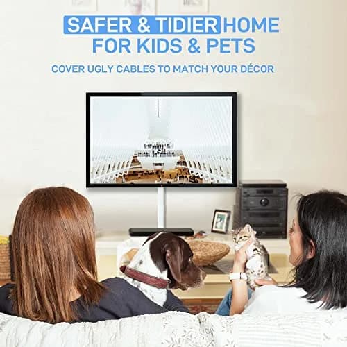 Delamu Large Cable Hider Raceway Kit 2.9cm W x 1.7cm H x 216cm L | Conceals 3-4 Wires on Wall thumbnail 8