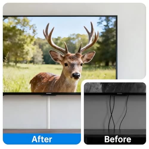 Delamu Large Cable Hider Raceway Kit 2.9cm W x 1.7cm H x 216cm L | Conceals 3-4 Wires on Wall thumbnail 3