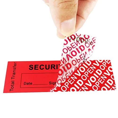 TamperSeals Group Red 1" x 3.35" Tamper Proof Security Stickers | Total Transfer & Instant Void Message thumbnail 4