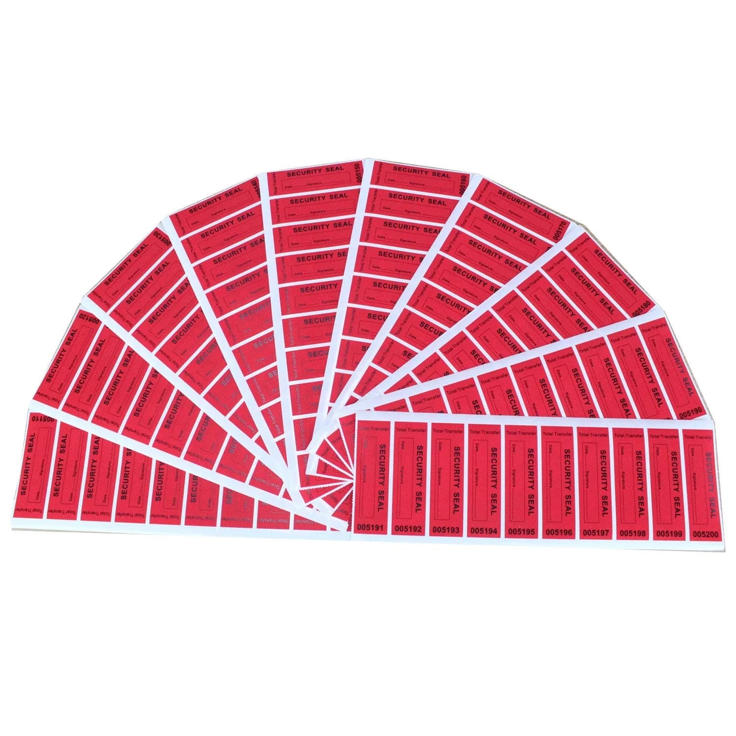 TamperSeals Group Red 1" x 3.35" Tamper Proof Security Stickers | Total Transfer & Instant Void Message - view 3