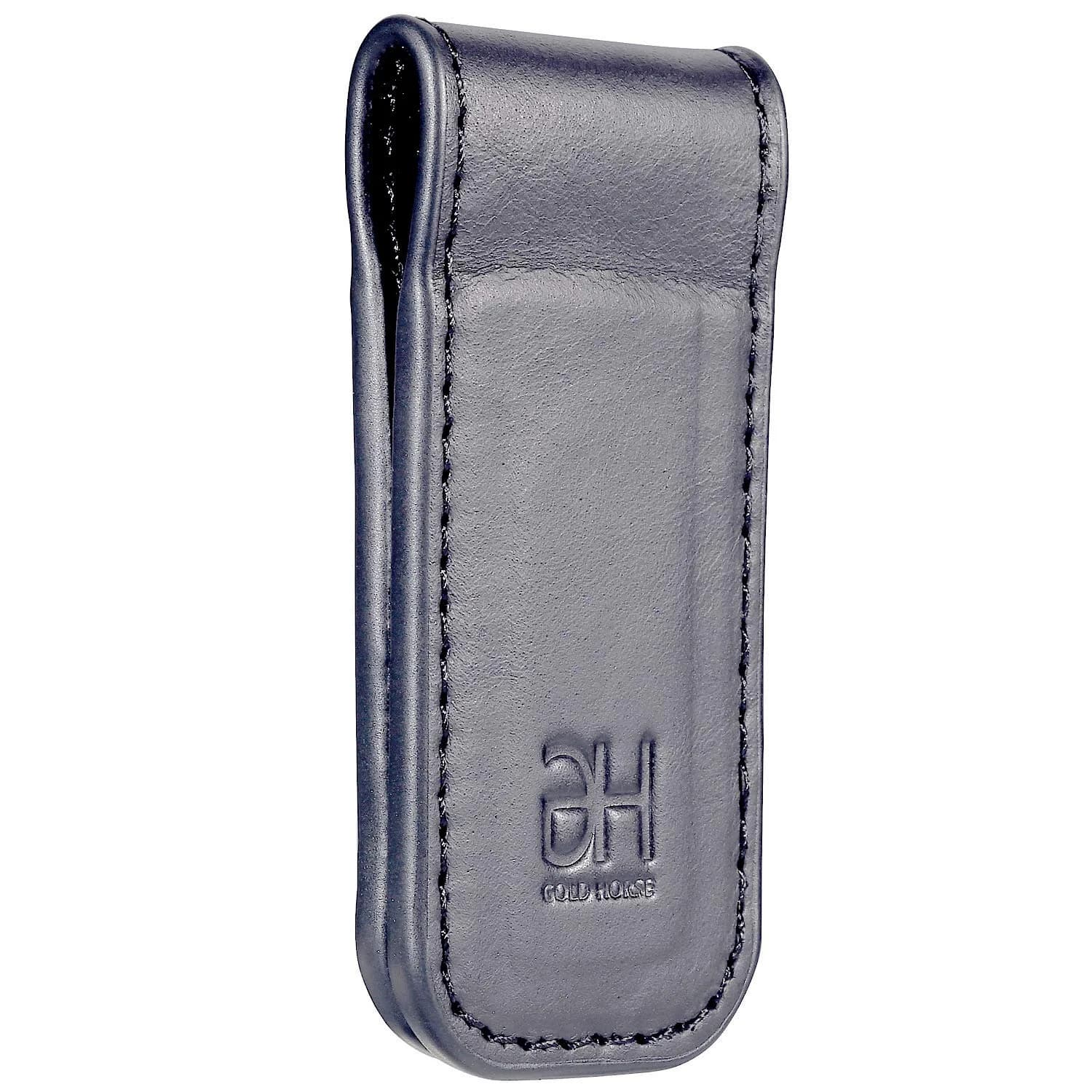 GH GOLD HORSE Slim Magnetic Money Clip Genuine Leather Business Card Holder for Men (Grey) | Holds 10-15 Bills & Cards - view 2