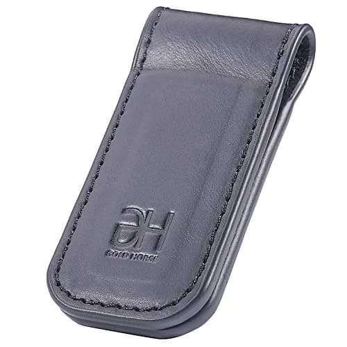 GH GOLD HORSE Slim Magnetic Money Clip Genuine Leather Business Card Holder for Men (Grey) | Holds 10-15 Bills & Cards thumbnail 3
