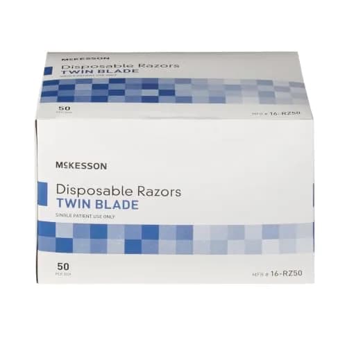 McKesson Disposable Razors Twin Blade Stainless Steel Blue 50 Count | Close, Safe Shave thumbnail 7