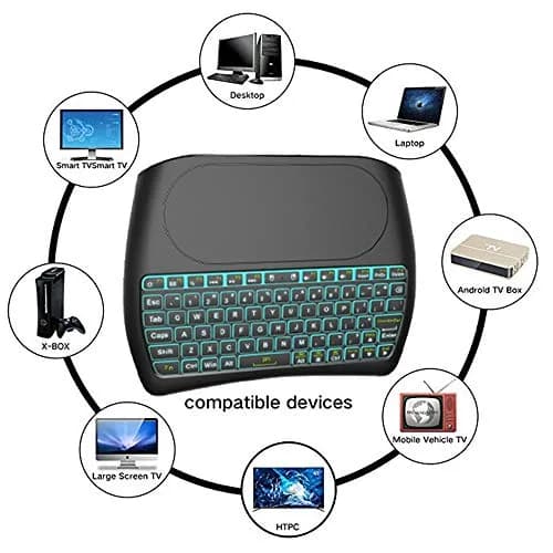 Dupad story D8 Mini Wireless Keyboard with Touchpad | Colorful Backlit, Handheld Remote, Wide Compatibility thumbnail 5