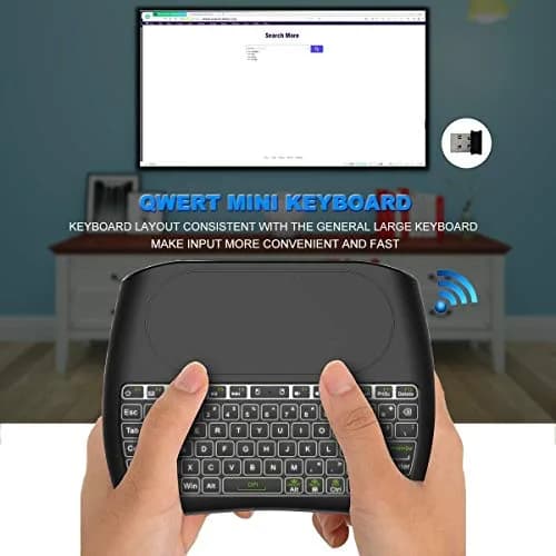 Dupad story D8 Mini Wireless Keyboard with Touchpad | Colorful Backlit, Handheld Remote, Wide Compatibility thumbnail 2