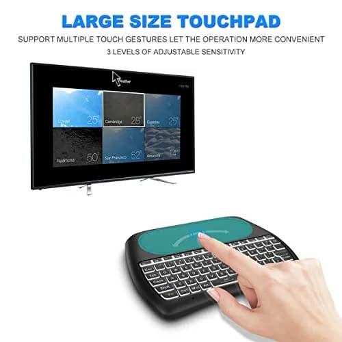 Dupad story D8 Mini Wireless Keyboard with Touchpad | Colorful Backlit, Handheld Remote, Wide Compatibility thumbnail 3