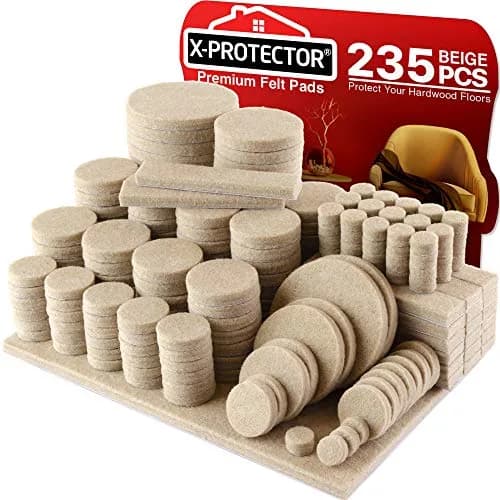 X-Protector 235 PCS Felt Furniture Pads | Heavy Duty Floor Protectors for Hardwood, Laminate & Tile thumbnail 1