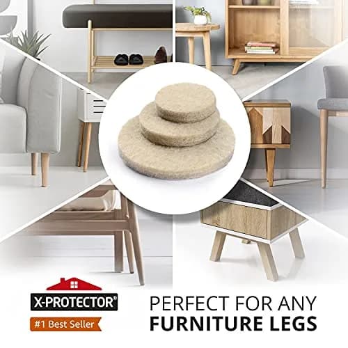 X-Protector 235 PCS Felt Furniture Pads | Heavy Duty Floor Protectors for Hardwood, Laminate & Tile thumbnail 2