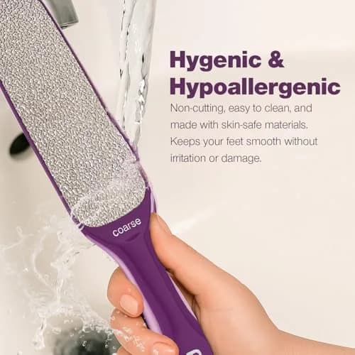 Probelle Double Sided Nickel Foot File Callus Remover, Purple | Safe, Hypoallergenic Pedicure Tool for Dry Feet thumbnail 5