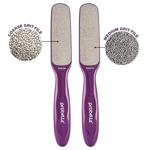 Probelle Double Sided Nickel Foot File Callus Remover, Purple | Safe, Hypoallergenic Pedicure Tool for Dry Feet thumbnail 6