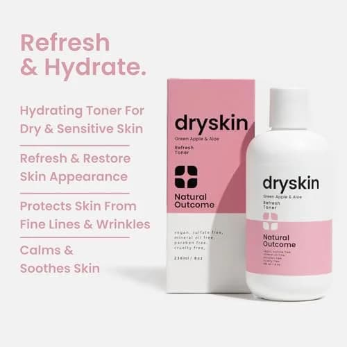 Natural Outcome Hydrating Face Toner for Dry Skin 8 oz | Gentle Aloe & Witch Hazel Hydration thumbnail 2