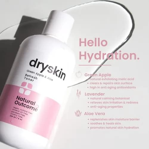 Natural Outcome Hydrating Face Toner for Dry Skin 8 oz | Gentle Aloe & Witch Hazel Hydration thumbnail 3