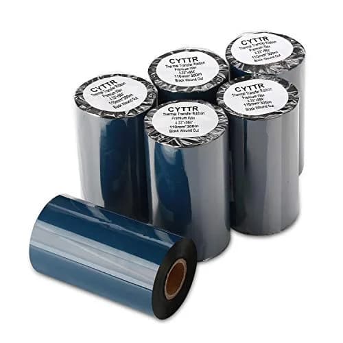 CYTTR Thermal Transfer Ribbon 110mm x 300m (4.33" x 984") Black | Premium Resin-Enhanced Wax for Zebra, Datamax, Sato Printers thumbnail 5