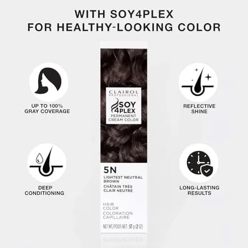 Clairol Professional Permanent Cream Hair Color 3rn Med Red Neutral Brown | 2 Oz | 100% Gray Coverage with Soy Complex thumbnail 4