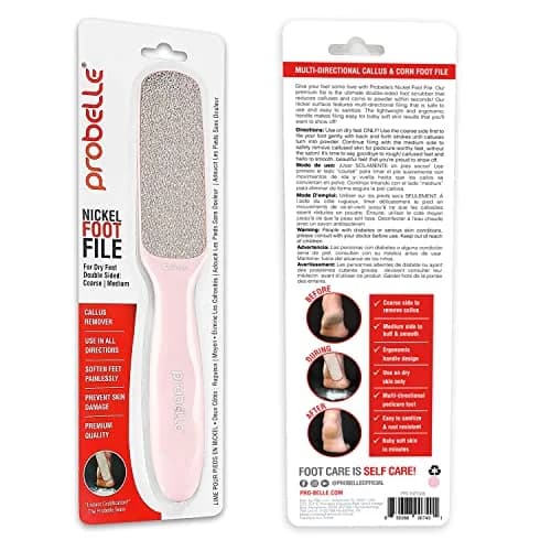 Probelle Double Sided Nickel Foot File Callus Remover, Pink | Safe, Hypoallergenic Pedicure Tool for Soft Feet thumbnail 8