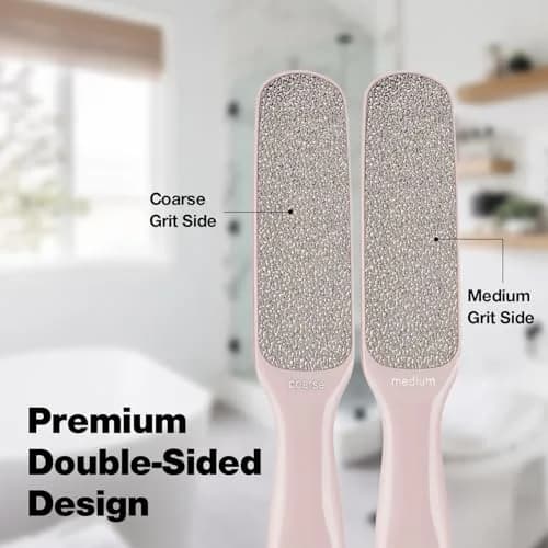 Probelle Double Sided Nickel Foot File Callus Remover, Pink | Safe, Hypoallergenic Pedicure Tool for Soft Feet thumbnail 2