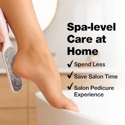 Probelle Double Sided Nickel Foot File Callus Remover, Pink | Safe, Hypoallergenic Pedicure Tool for Soft Feet thumbnail 3