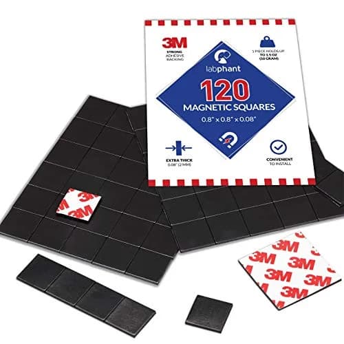 APPLAB White Decorative Magnet Squares 120 Pieces | Strong Adhesive & Scratch-Resistant (20x20x2mm) thumbnail 1