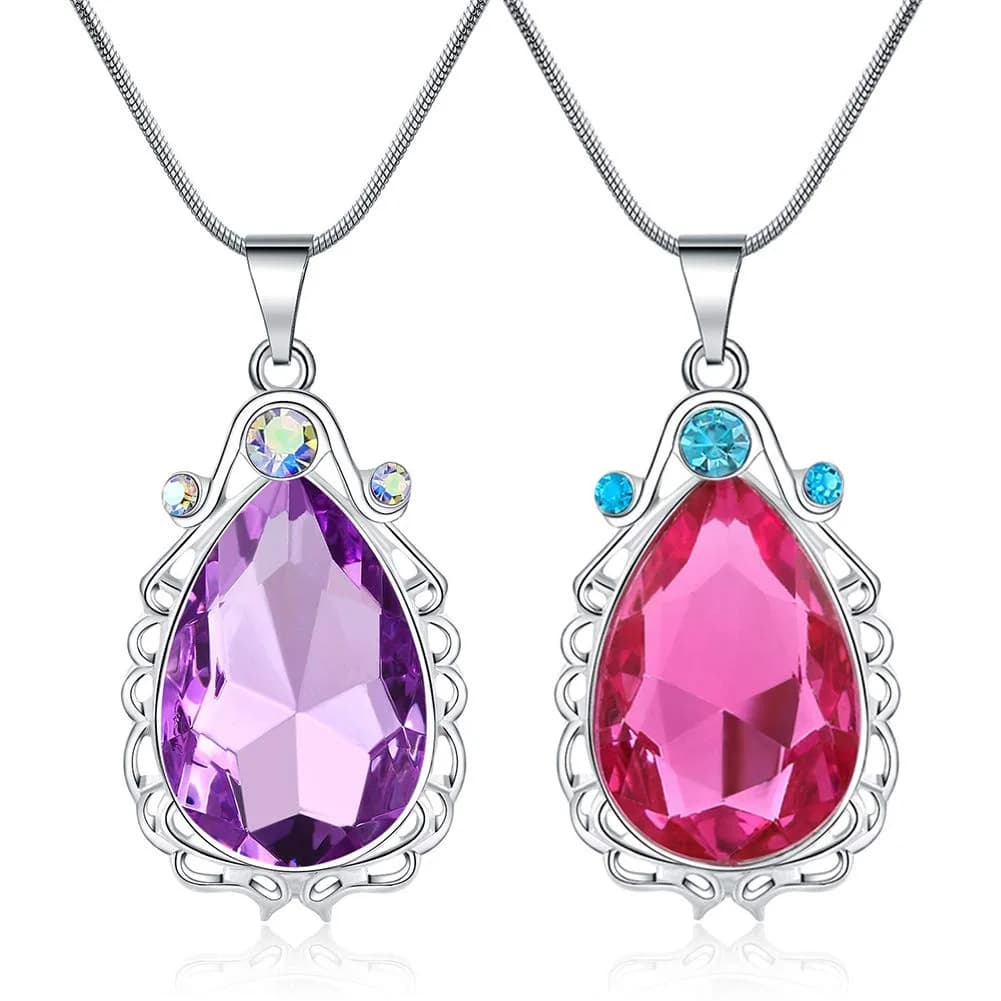 Vinjewelry Sofia the First Amulet and Elena Princess Necklace Twin Sister Teardrop Necklace Set (16-18 inches) - main product image