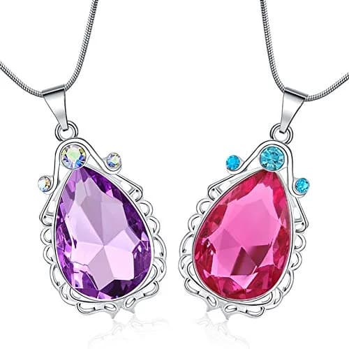 Vinjewelry Sofia the First Amulet and Elena Princess Necklace Twin Sister Teardrop Necklace Set (16-18 inches) thumbnail 3