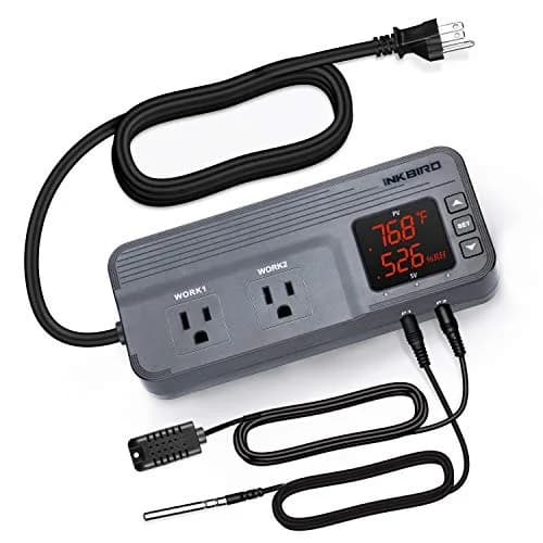 Inkbird Temperature and Humidity Controller ITC-608T | Dual Stage Thermostat for Grow Tents & Greenhouses thumbnail 1