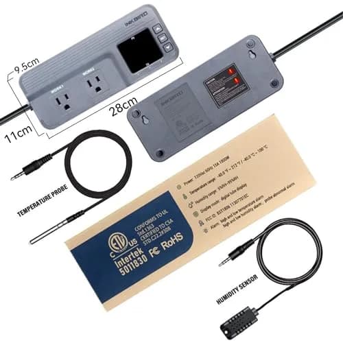 Inkbird Temperature and Humidity Controller ITC-608T | Dual Stage Thermostat for Grow Tents & Greenhouses thumbnail 2
