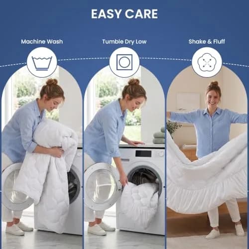 LEISURE TOWN Olympic Queen Mattress Pad Cover 66" x 80" | Deep Pocket Cotton Top Pillow Top with Snow Down Alternative Fill (8-21 Inch) thumbnail 6