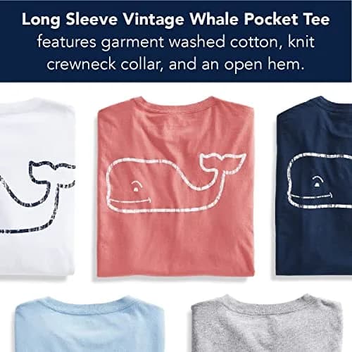 vineyard vines Boys' Long Sleeve Vintage Whale Pocket T-Shirt, Blue Blazer, Large | Classic Vintage Style for Boys thumbnail 6