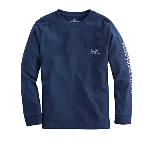 vineyard vines Boys' Long Sleeve Vintage Whale Pocket T-Shirt, Blue Blazer, Large | Classic Vintage Style for Boys thumbnail 3