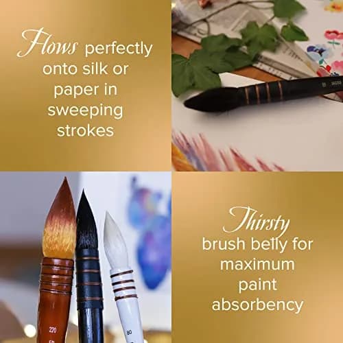 Silver Brush Limited Silver Atelier Goat Hair Blending Quill Brush | Premium Artist Brush for Acrylic & Watercolor thumbnail 4