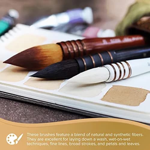 Silver Brush Limited Silver Atelier Goat Hair Blending Quill Brush | Premium Artist Brush for Acrylic & Watercolor thumbnail 5