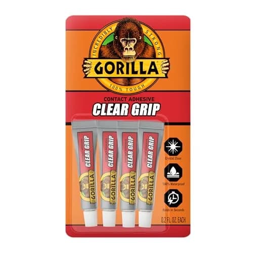 Gorilla Clear Grip Adhesive for Diamond Art & Jewelry 0.8 oz (0.2 fl oz Each) | Instant Clear Bond for Crafts & Repairs thumbnail 1