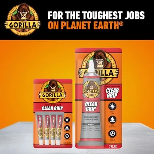 Gorilla Clear Grip Adhesive for Diamond Art & Jewelry 0.8 oz (0.2 fl oz Each) | Instant Clear Bond for Crafts & Repairs thumbnail 8