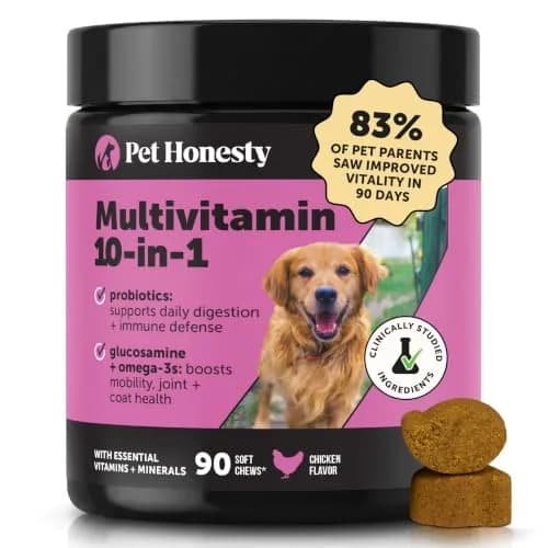 Pet Honesty Vet Recommended 10-in-1 Dog Multivitamin, 90 Ct, Chicken | Complete Dog Nutrition & Joint Support thumbnail 1