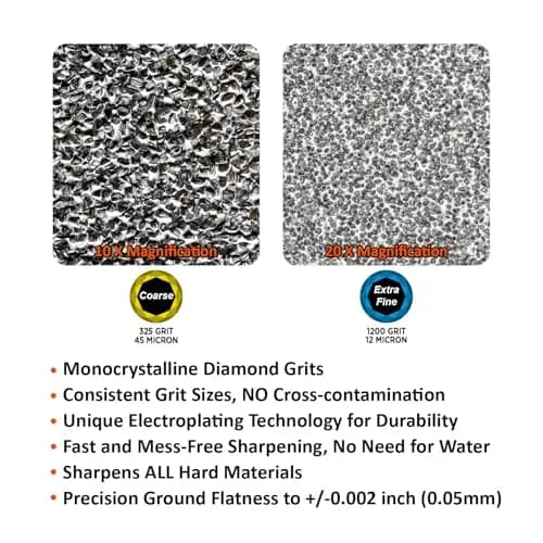 SHARPAL 162N Diamond Sharpening Stone 20.3 cm x 7.6 cm (8 in. x 3 in.) | Dual Grit Coarse 325 & Fine 1200 thumbnail 3