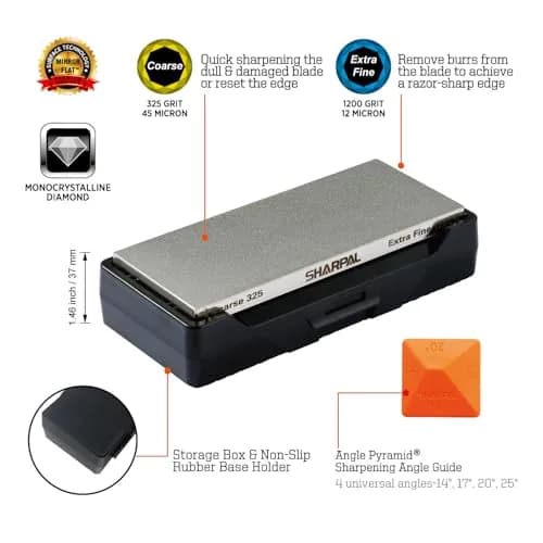 SHARPAL 156N Double-sided Diamond Sharpening Stone 16.5cm x 6.35cm (6 in. x 2.5 in.) | Coarse 325 / Extra Fine 1200 Grit thumbnail 2
