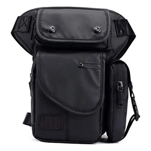 Hebetag Motorcycle Drop Leg Bag Outdoor Waist Pack for Men Women Thigh Waist Fanny Pack Travel Sports Bike Riding Cycling Fishing Camping Hiking Pouch Daypack | Water-Resistant Oxford, Adjustable Straps thumbnail 1