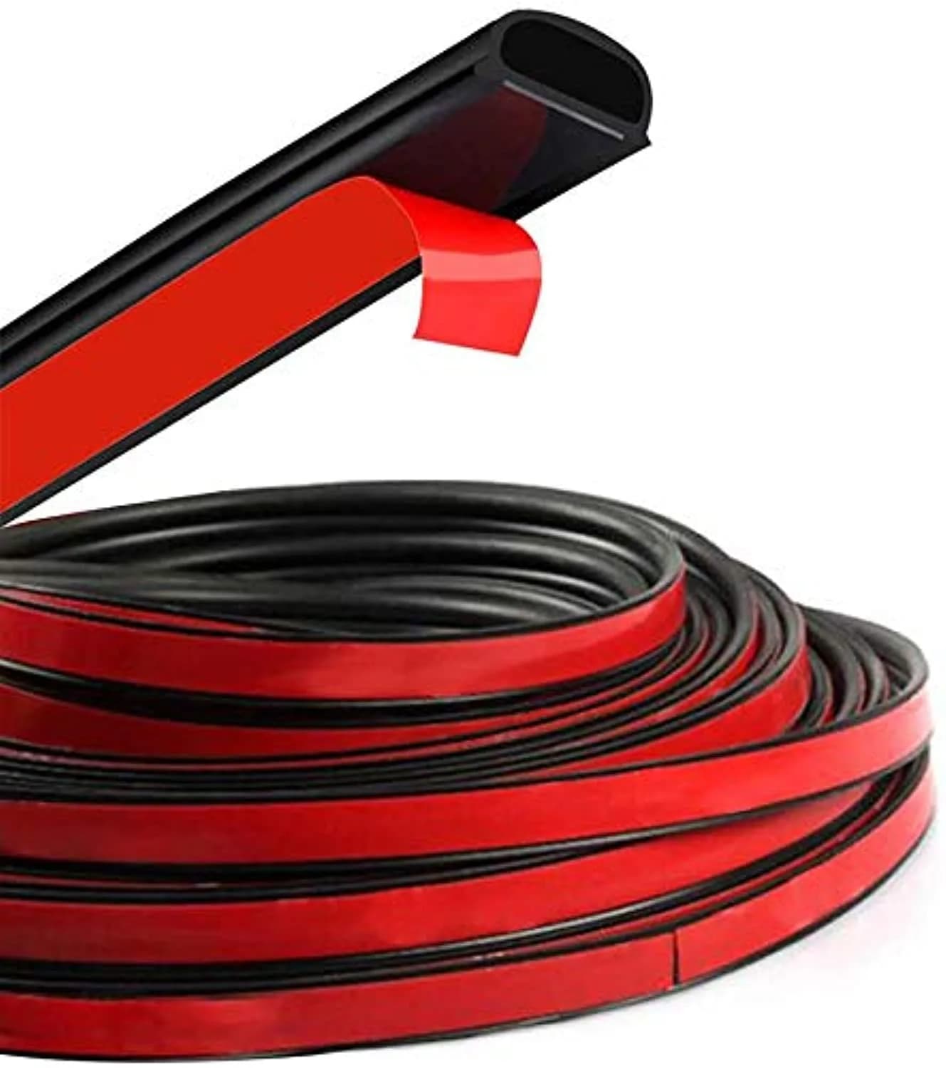 HOTSYSTEM D-Shape Door Rubber Seal Strip Weatherstrip 26.25ft | Self Adhesive Car & Truck Seal — D-Shape 26.25feet