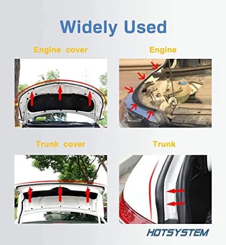 HOTSYSTEM D-Shape Door Rubber Seal Strip Weatherstrip 26.25ft | Self Adhesive Car & Truck Seal thumbnail 5