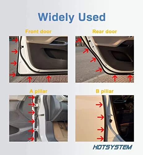 HOTSYSTEM D-Shape Door Rubber Seal Strip Weatherstrip 26.25ft | Self Adhesive Car & Truck Seal thumbnail 6