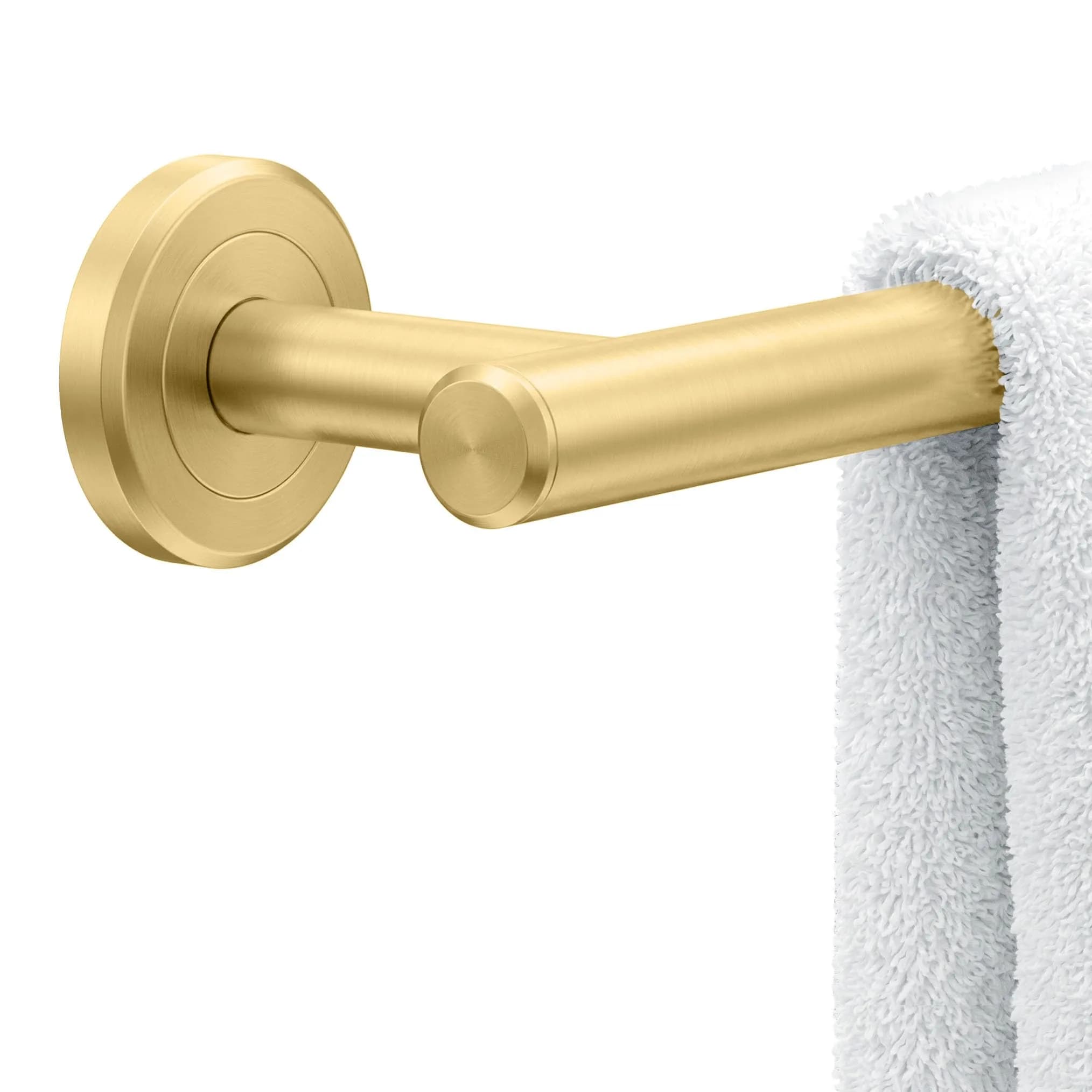 Gatco Latitude II 18" Towel Bar Matte Black | Seamless Modern Bathroom Accessory — Brushed Brass.