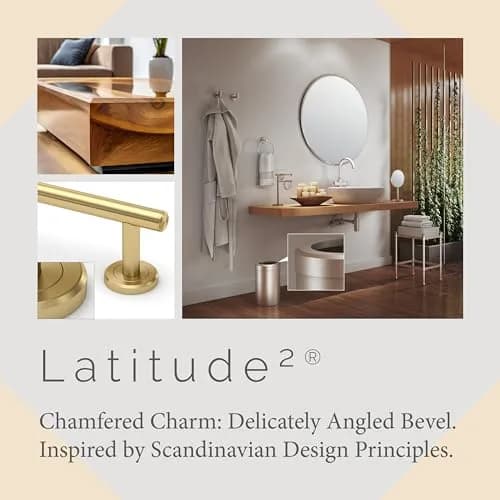 Gatco Latitude II 18-Inch Towel Bar | Brushed Brass Wall Mounted Bathroom Towel Holder thumbnail 2