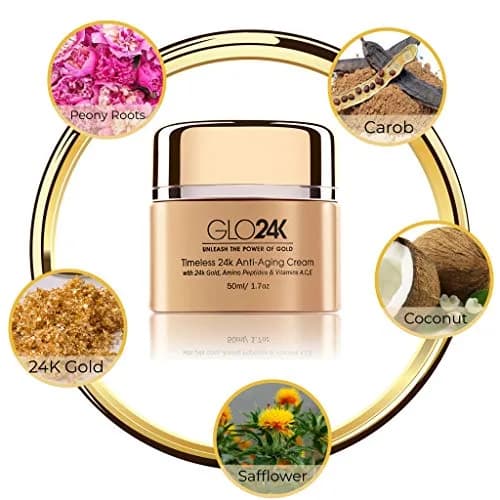GLO24K Timeless Anti-Aging Face Cream with Retinol, 24k Gold, Citrus | Results-Driven, Made in USA, 1.7 Fl Oz thumbnail 2