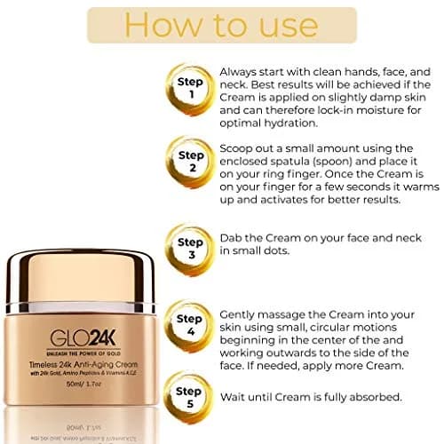 GLO24K Timeless Anti-Aging Face Cream with Retinol, 24k Gold, Citrus | Results-Driven, Made in USA, 1.7 Fl Oz thumbnail 3
